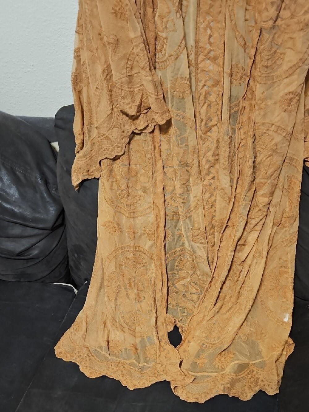 torrid Sheer Lace Duster Cardigan in Camel - Picture 3 of 8